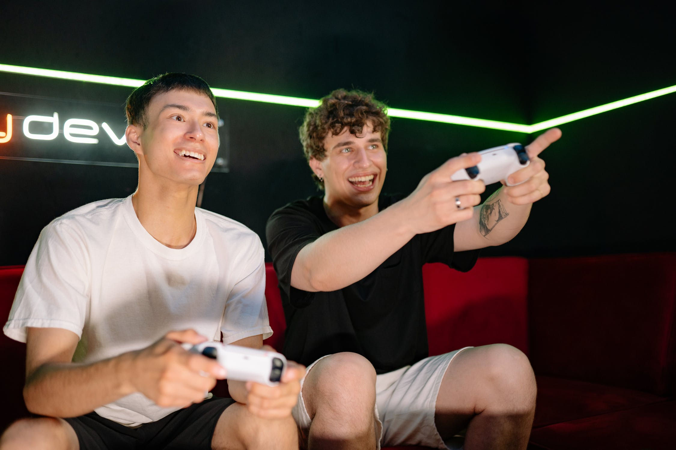 boys enjoying an online game