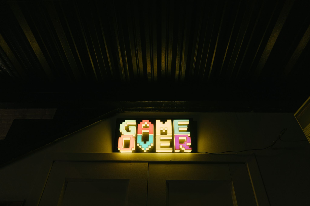 A game over sign